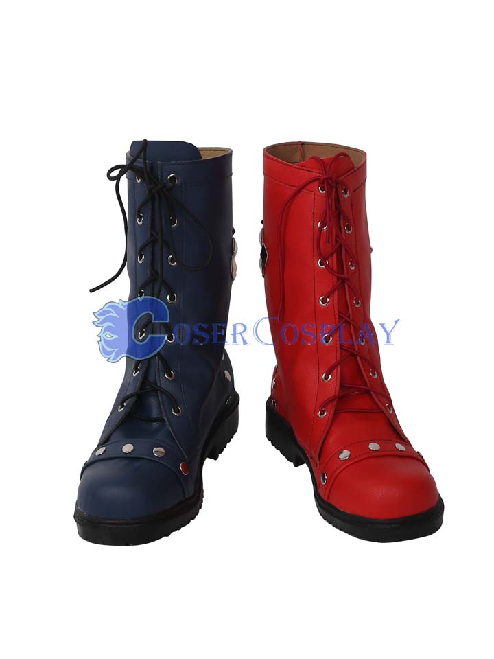 Harley Quinn Red And Black Cosplay Boots